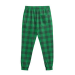 Irish Green Buffalo Check Pattern Print Sweatpants