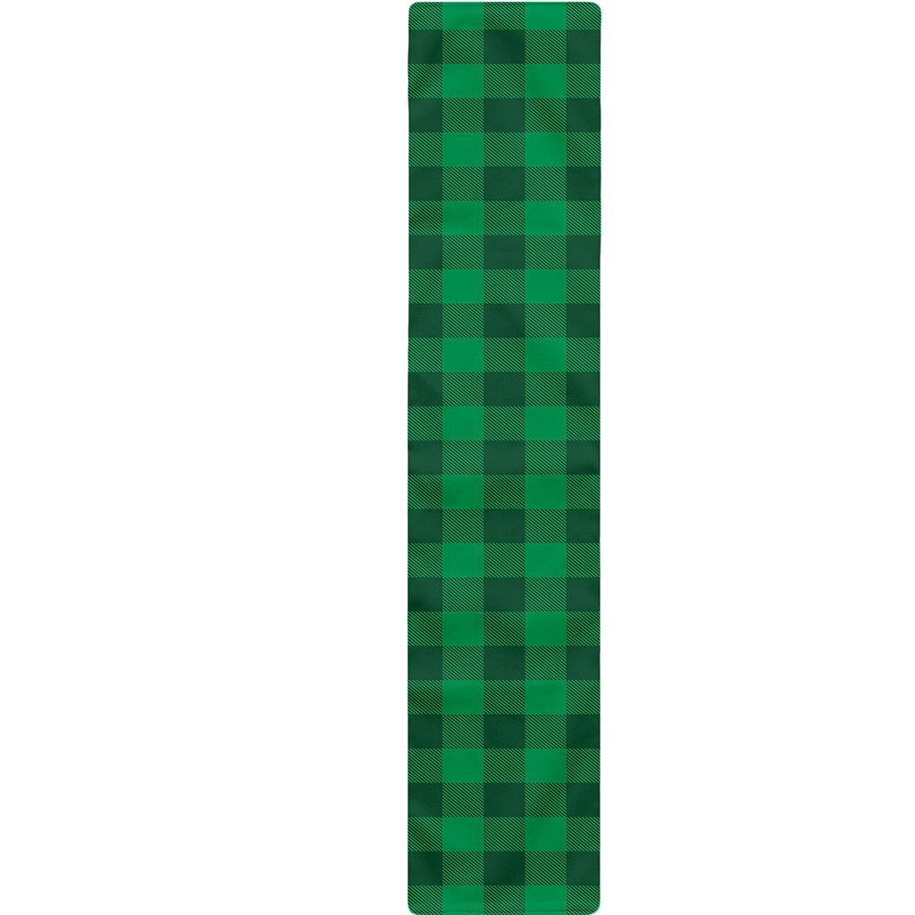 Irish Green Buffalo Check Pattern Print Table Runner