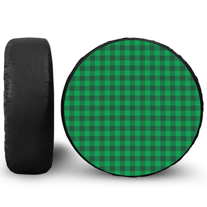 Irish Green Buffalo Check Pattern Print Tire Cover