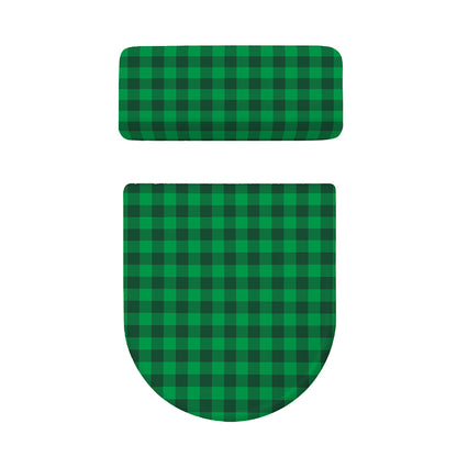 Irish Green Buffalo Check Pattern Print Toilet Lid And Tank Cover Set