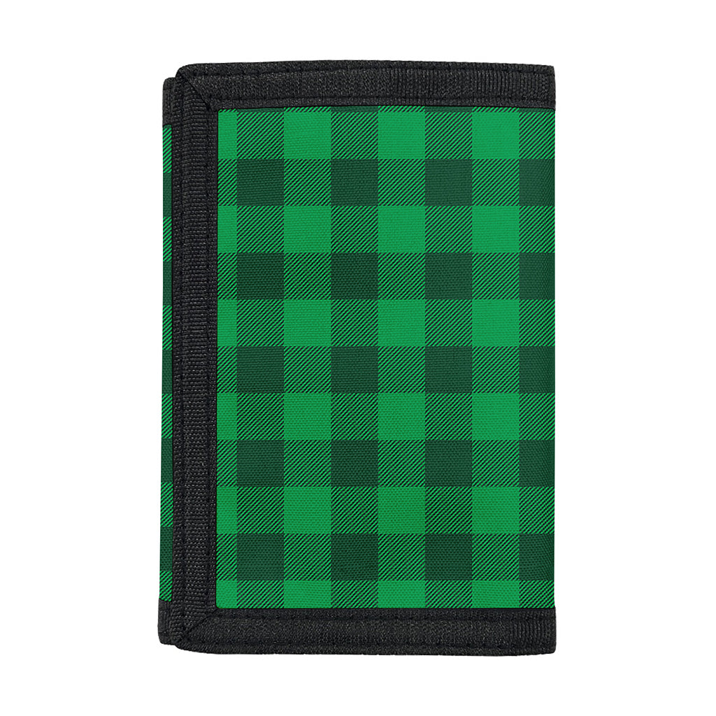 Irish Green Buffalo Check Pattern Print Trifold Wallet