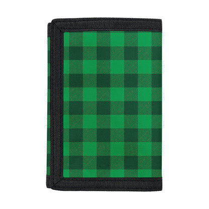 Irish Green Buffalo Check Pattern Print Trifold Wallet