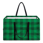 Irish Green Buffalo Check Pattern Print Utility Tote Bag