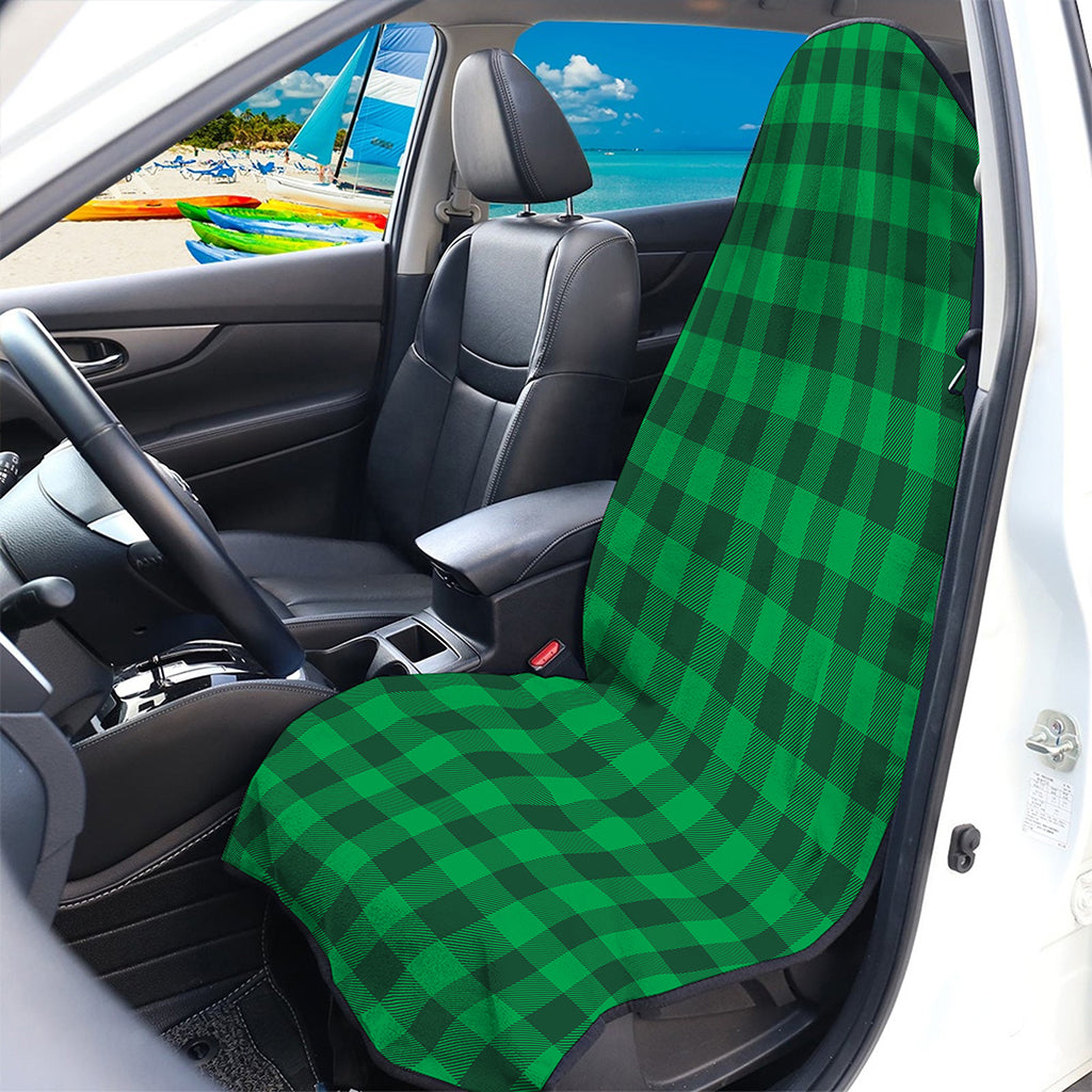 Irish Green Buffalo Check Pattern Print Waterproof Car Seat Cover