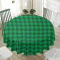 Irish Green Buffalo Check Pattern Print Waterproof Round Tablecloth