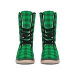 Irish Green Buffalo Check Pattern Print Winter Boots