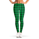 Irish Green Buffalo Check Pattern Print Women's Leggings