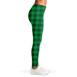 Irish Green Buffalo Check Pattern Print Women's Leggings