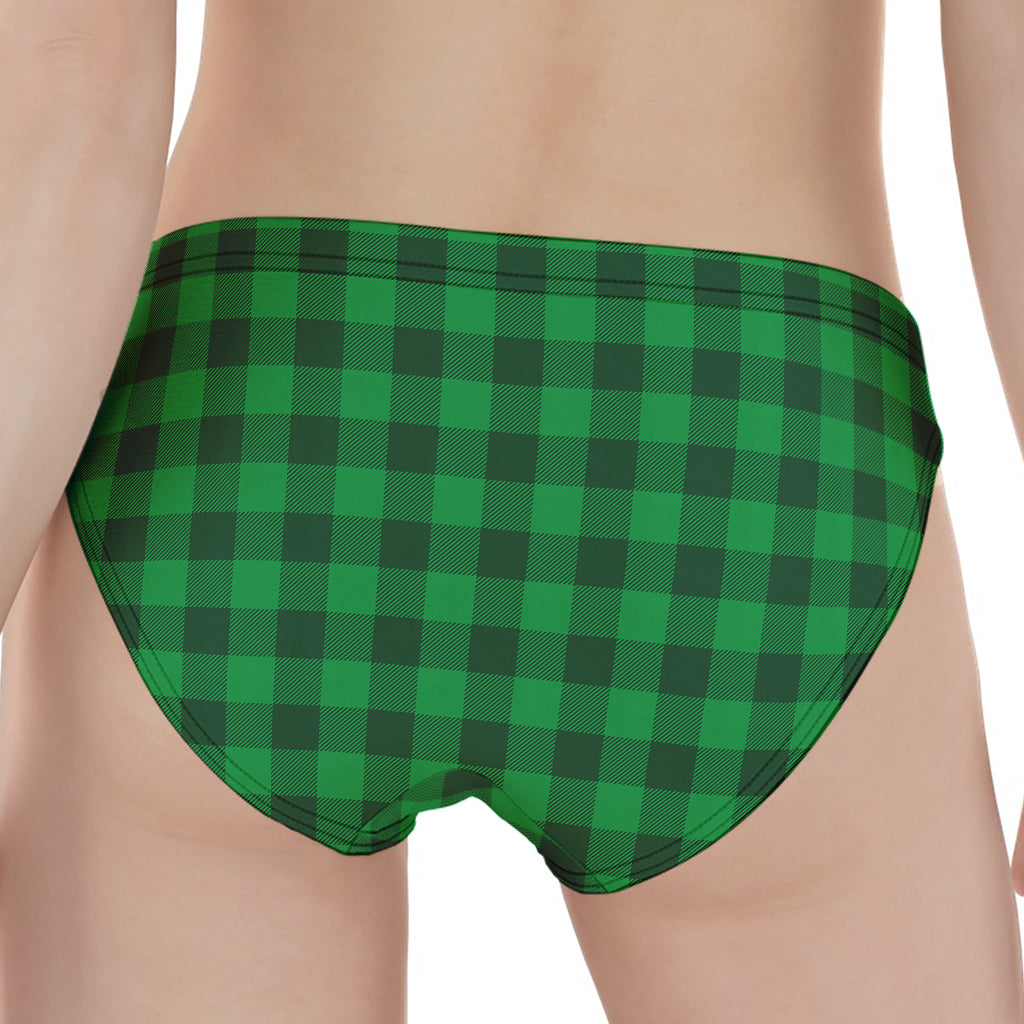 Irish Green Buffalo Check Pattern Print Women's Panties