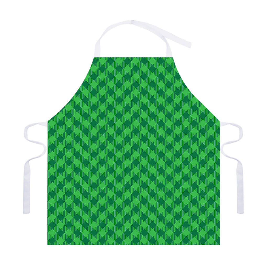 Irish Green Buffalo Plaid Print Adjustable Apron