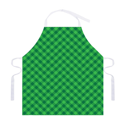 Irish Green Buffalo Plaid Print Adjustable Apron