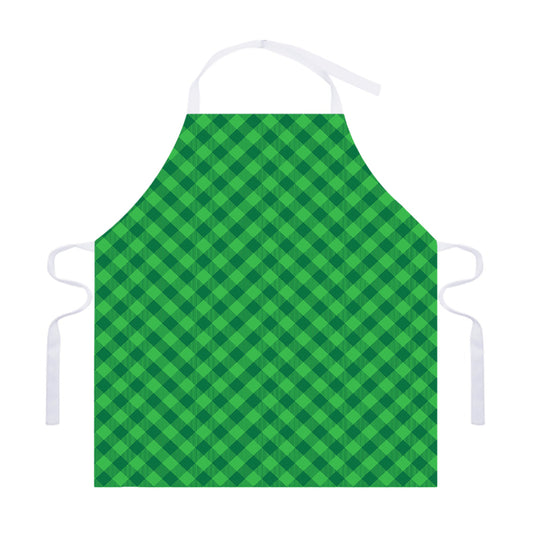 Irish Green Buffalo Plaid Print Adjustable Apron