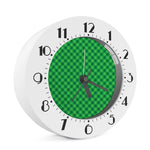 Irish Green Buffalo Plaid Print Alarm Clock