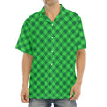 Irish Green Buffalo Plaid Print Aloha Shirt