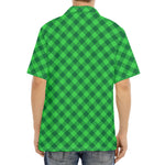 Irish Green Buffalo Plaid Print Aloha Shirt