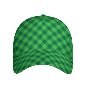 Irish Green Buffalo Plaid Print Baseball Cap