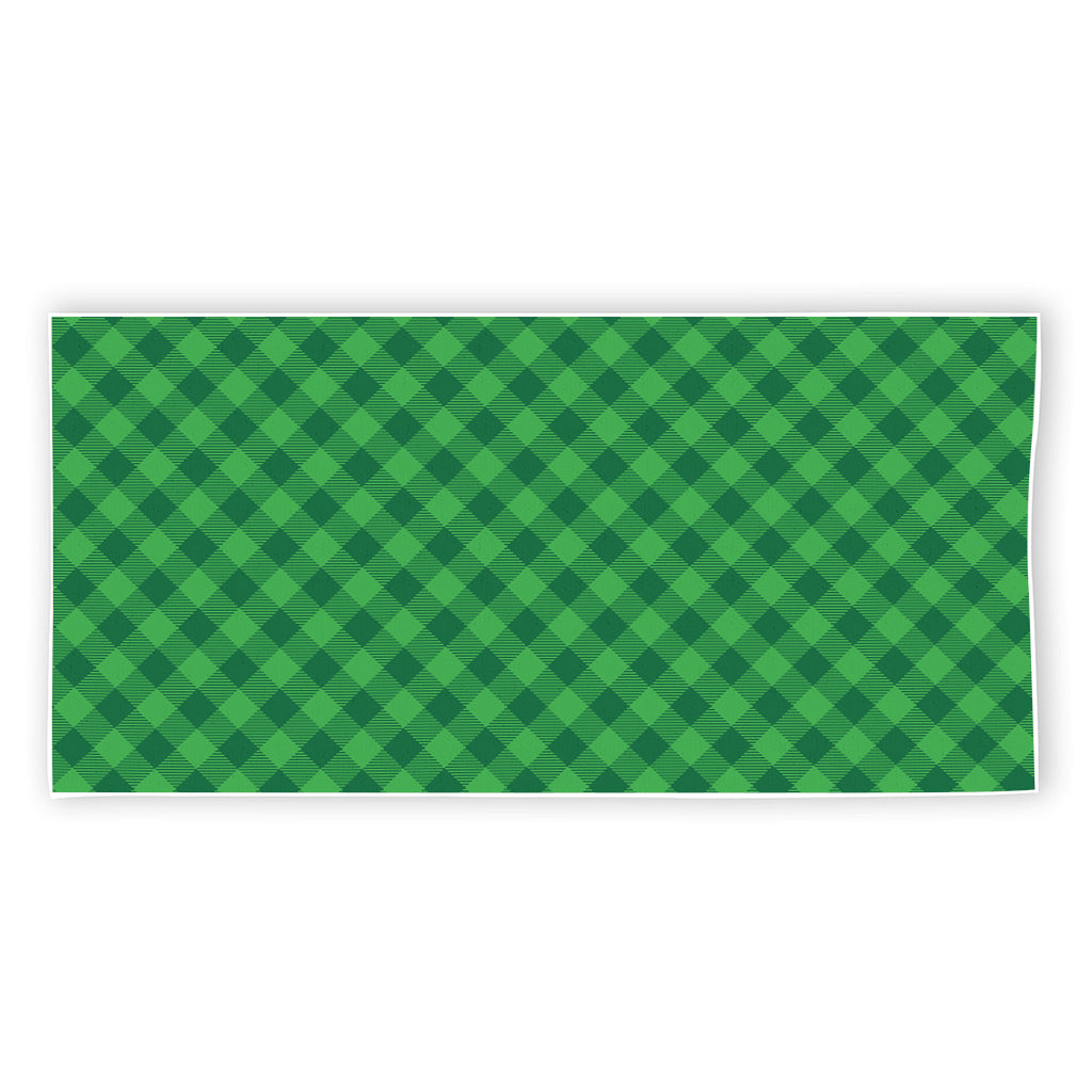 Irish Green Buffalo Plaid Print Beach Towel
