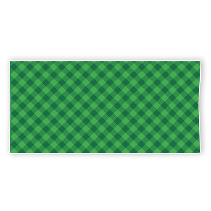 Irish Green Buffalo Plaid Print Beach Towel