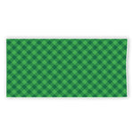 Irish Green Buffalo Plaid Print Beach Towel