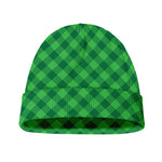 Irish Green Buffalo Plaid Print Beanie