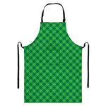 Irish Green Buffalo Plaid Print Bib Apron With Pocket