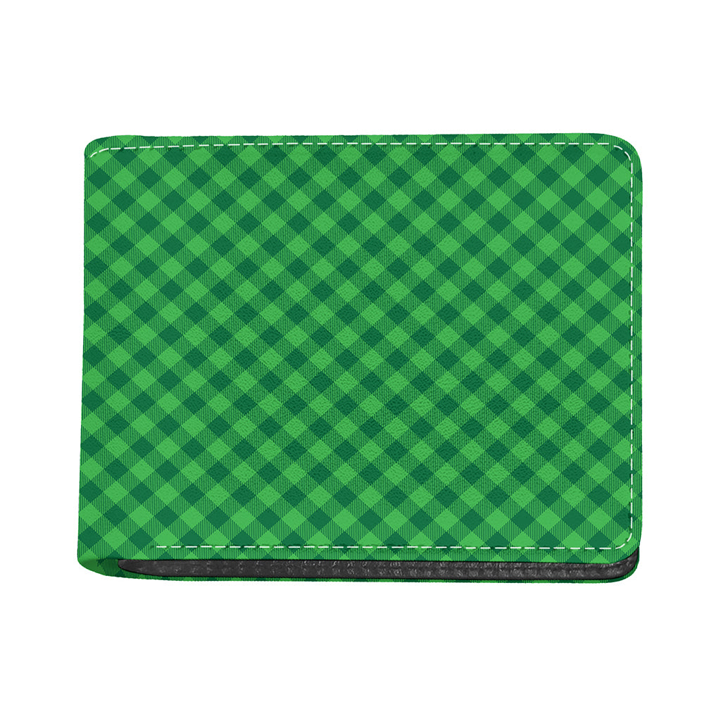 Irish Green Buffalo Plaid Print Bifold Wallet