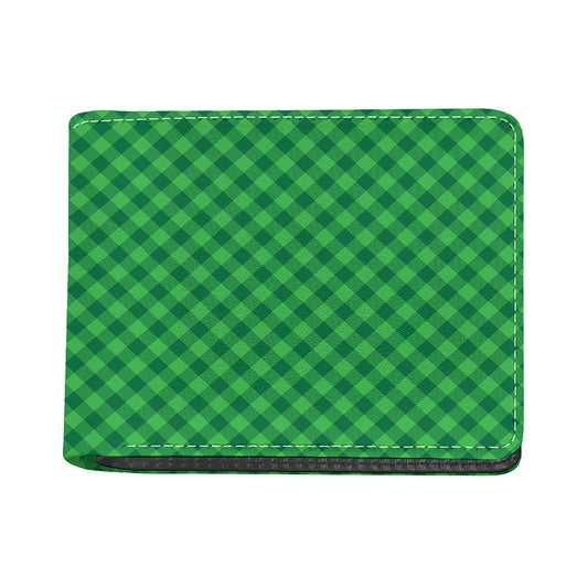 Irish Green Buffalo Plaid Print Bifold Wallet
