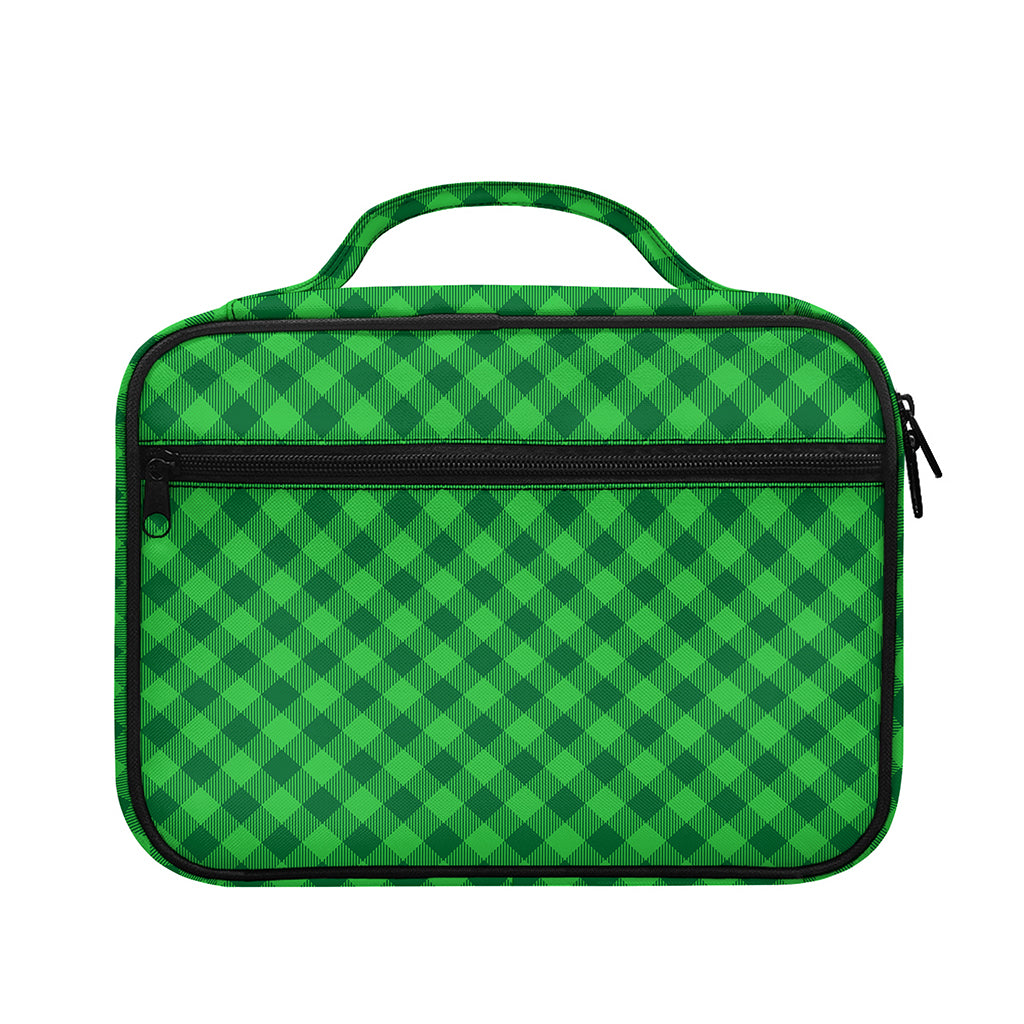 Irish Green Buffalo Plaid Print Briefcase Bible Bag