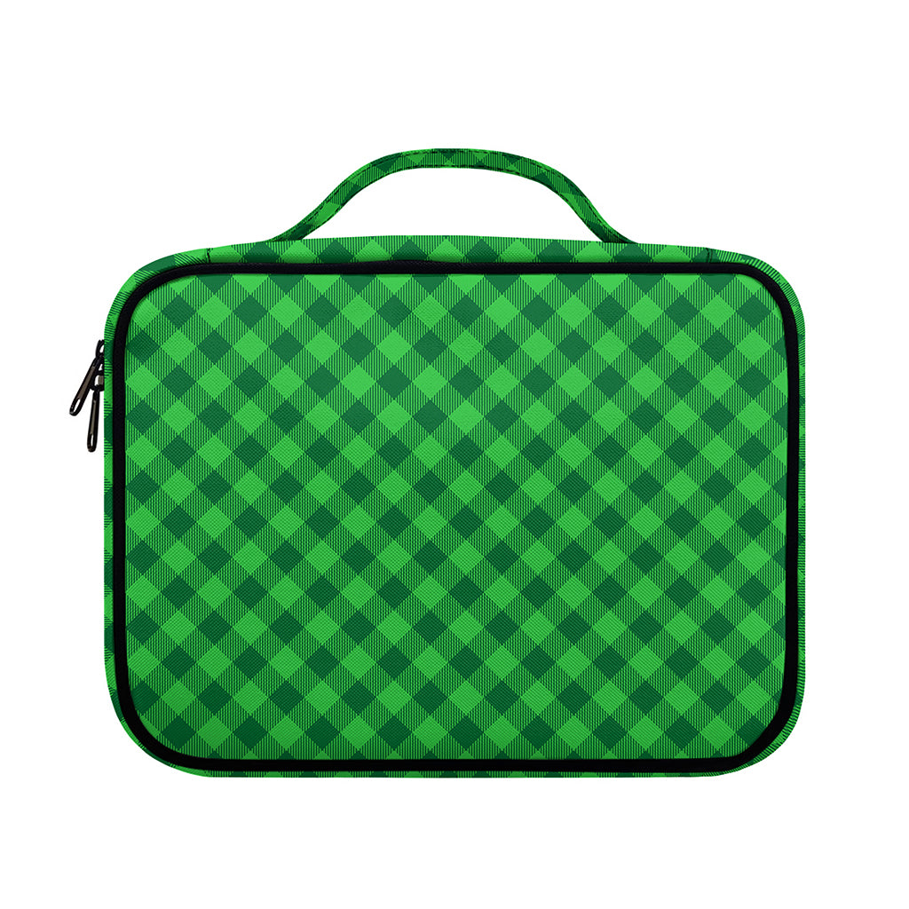Irish Green Buffalo Plaid Print Briefcase Bible Bag