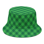 Irish Green Buffalo Plaid Print Bucket Hat