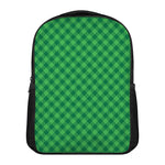 Irish Green Buffalo Plaid Print Casual Backpack