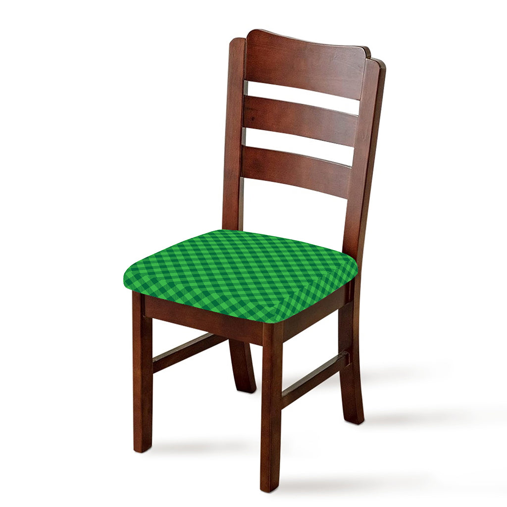 Irish Green Buffalo Plaid Print Chair Cushion Cover