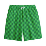 Irish Green Buffalo Plaid Print Cotton Shorts