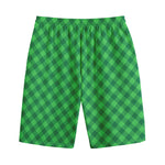Irish Green Buffalo Plaid Print Cotton Shorts