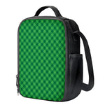 Irish Green Buffalo Plaid Print Crossbody Lunch Bag