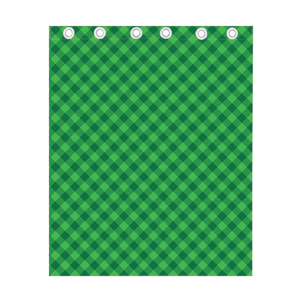 Irish Green Buffalo Plaid Print Curtain