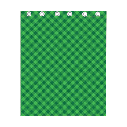 Irish Green Buffalo Plaid Print Curtain