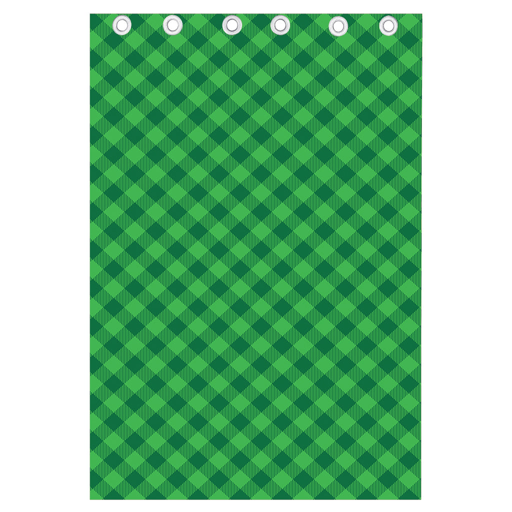 Irish Green Buffalo Plaid Print Curtain