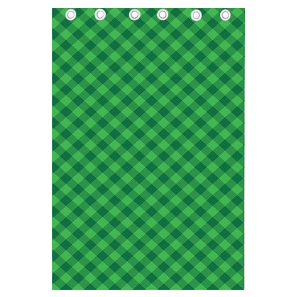 Irish Green Buffalo Plaid Print Curtain