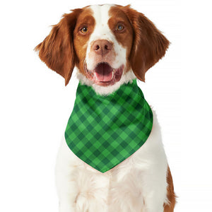 Irish Green Buffalo Plaid Print Dog Bandana