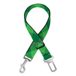 Irish Green Buffalo Plaid Print Dog Seat Belt