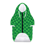 Irish Green Buffalo Plaid Print Dog Zip Up Hoodie