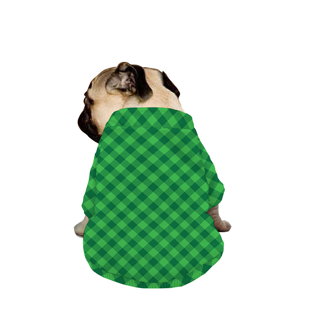Irish Green Buffalo Plaid Print Dog Zip Up Jacket