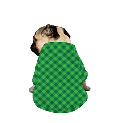 Irish Green Buffalo Plaid Print Dog Zip Up Jacket