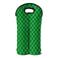 Irish Green Buffalo Plaid Print Double Neoprene Wine Tote