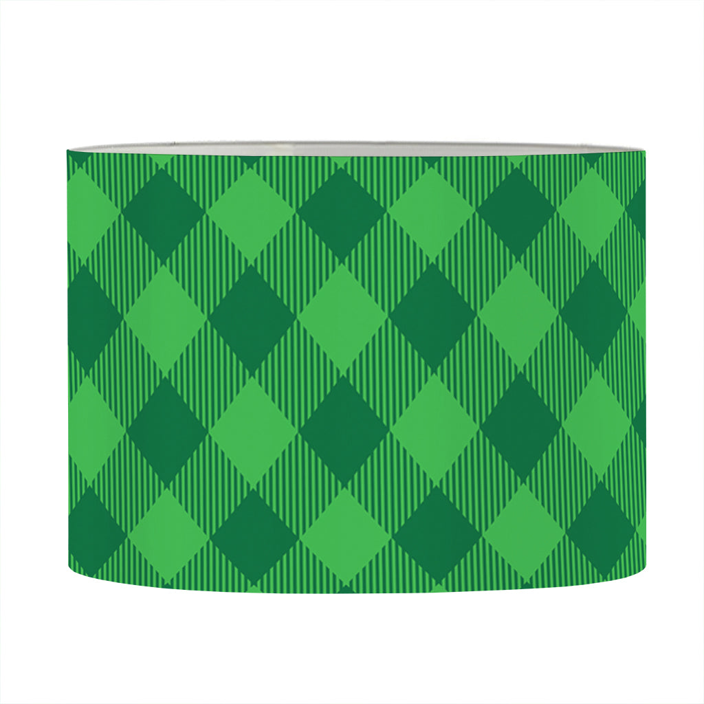 Irish Green Buffalo Plaid Print Drum Lamp Shade