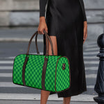 Irish Green Buffalo Plaid Print Duffle Bag