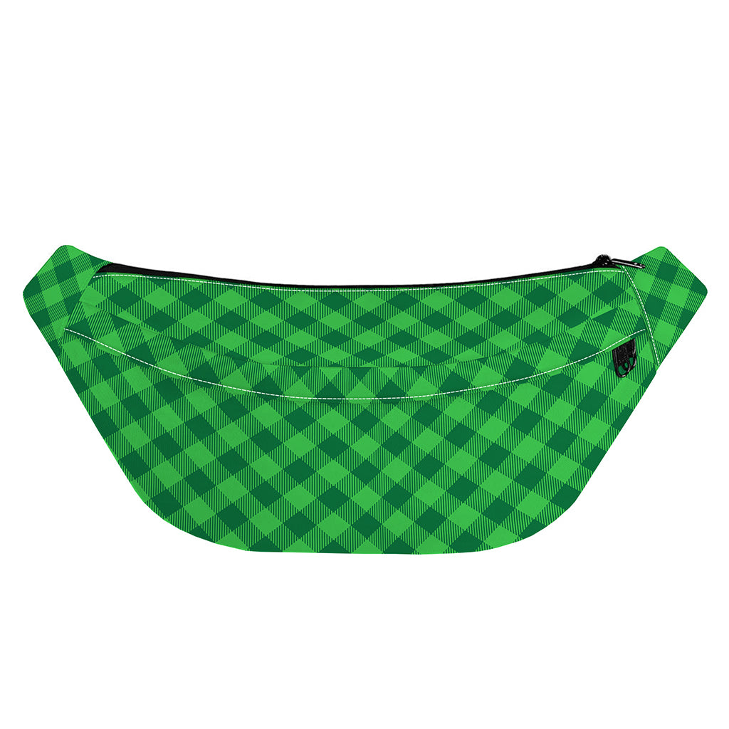 Irish Green Buffalo Plaid Print Fanny Pack