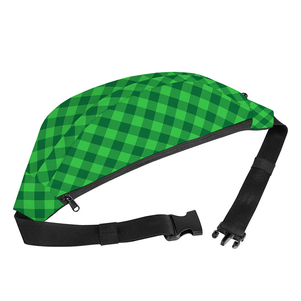 Irish Green Buffalo Plaid Print Fanny Pack