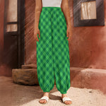 Irish Green Buffalo Plaid Print Harem Pants
